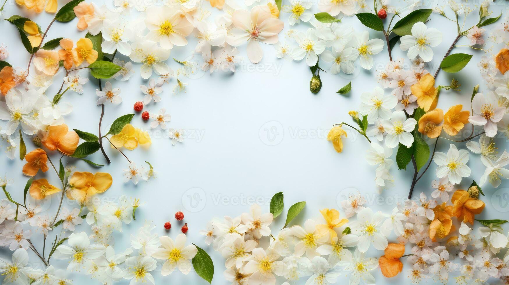 background design spring flatlay top view ai generated photo