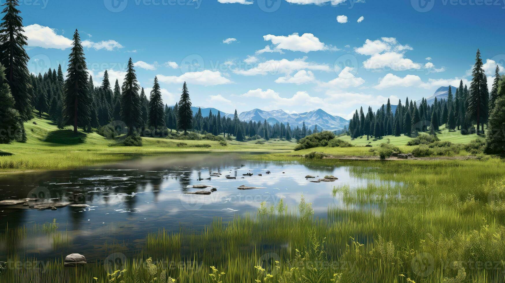 countryside meadow scenery north landscape ai generated photo