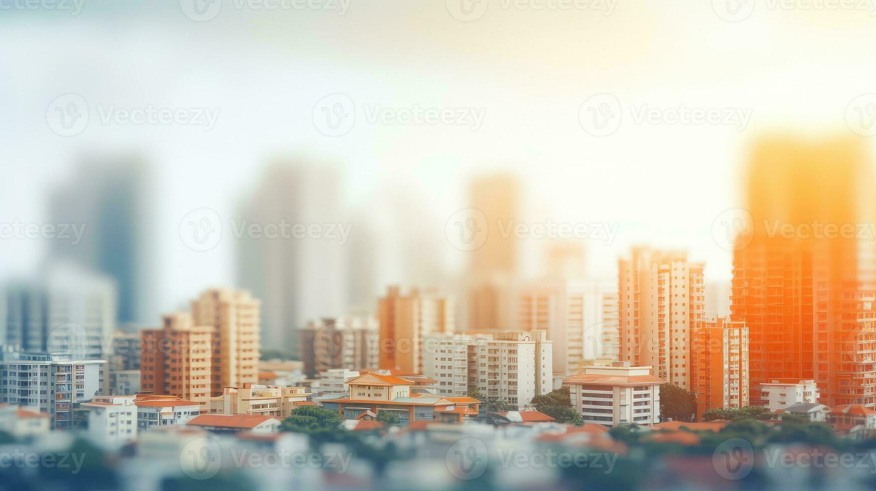 landscape blurry building city background ai generated photo