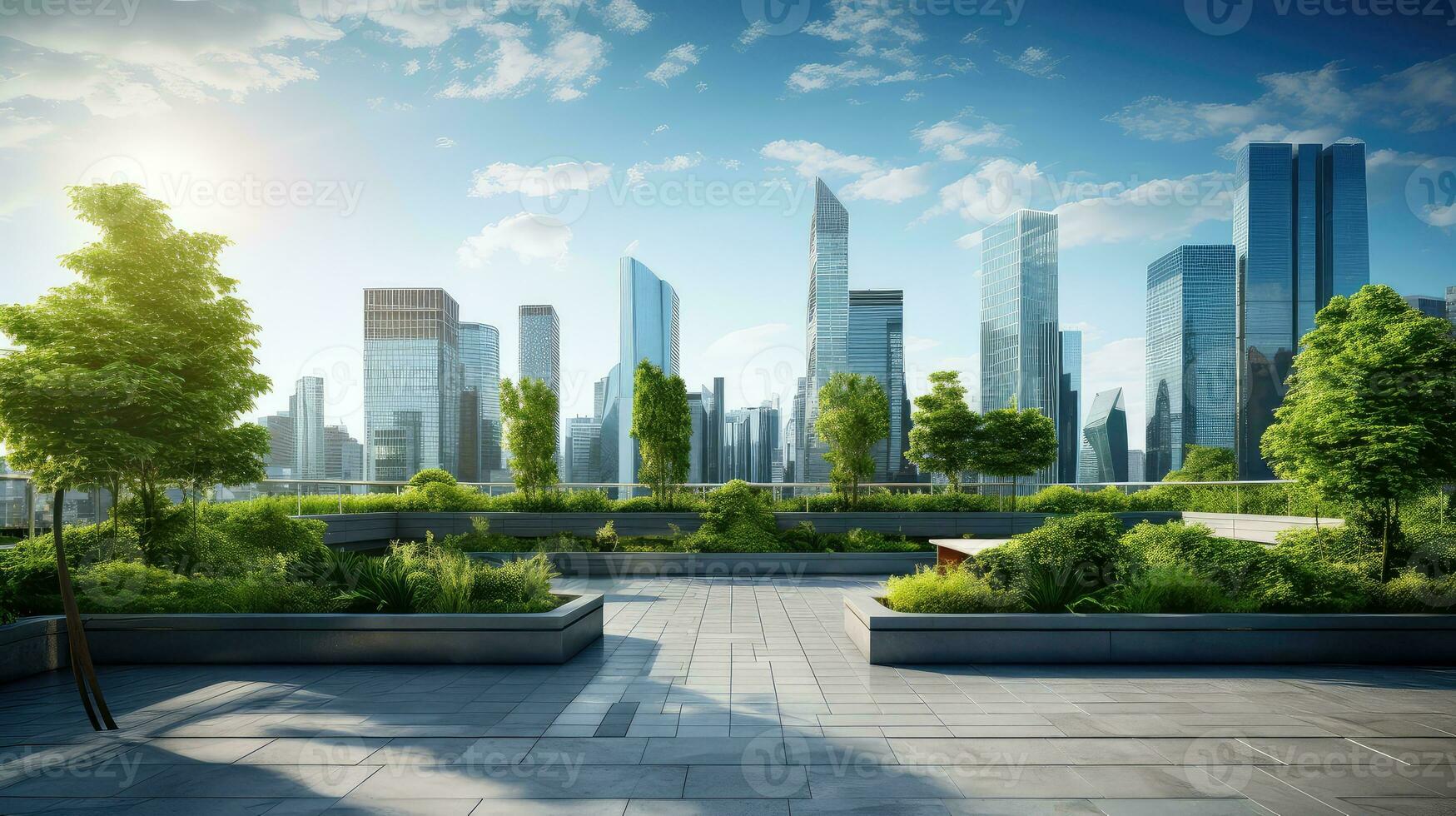 city business building nature background ai generated photo