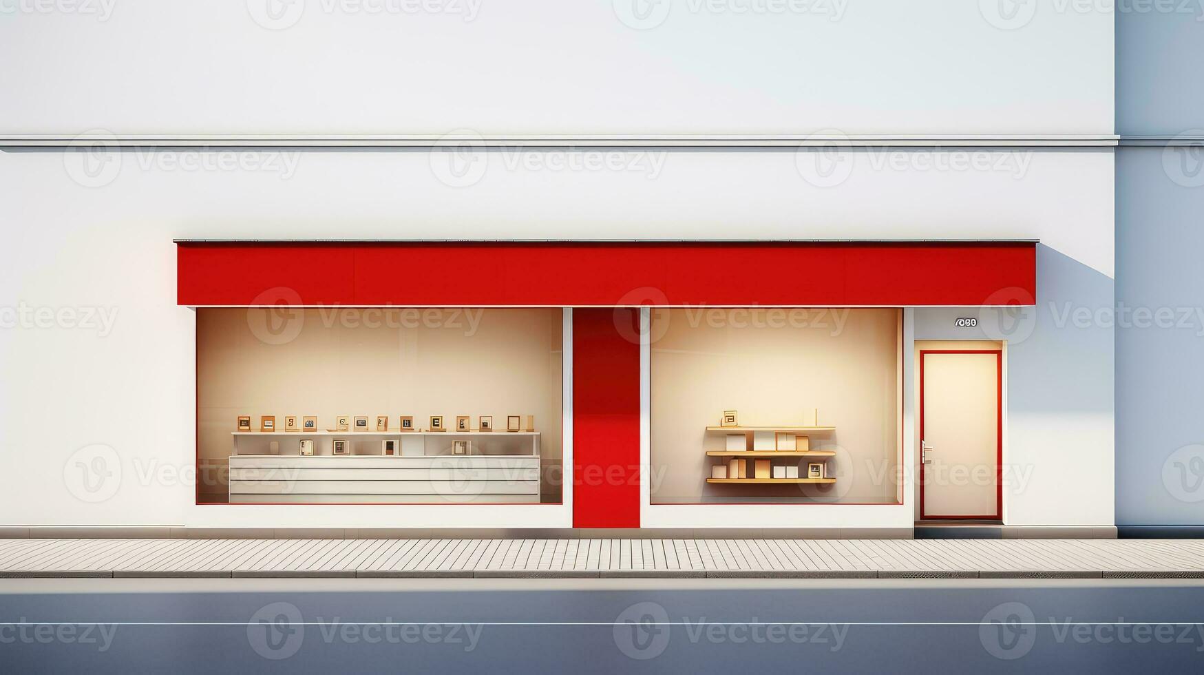 design bright building shop background ai generated photo