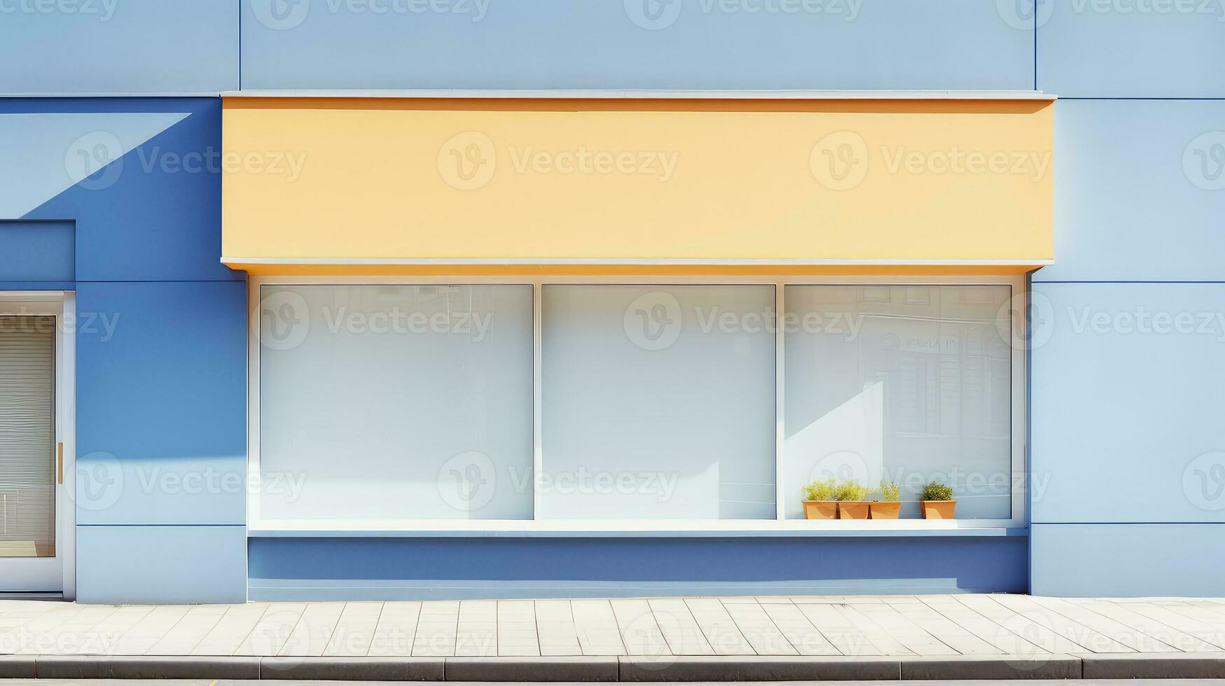 view bright building shop background ai generated photo