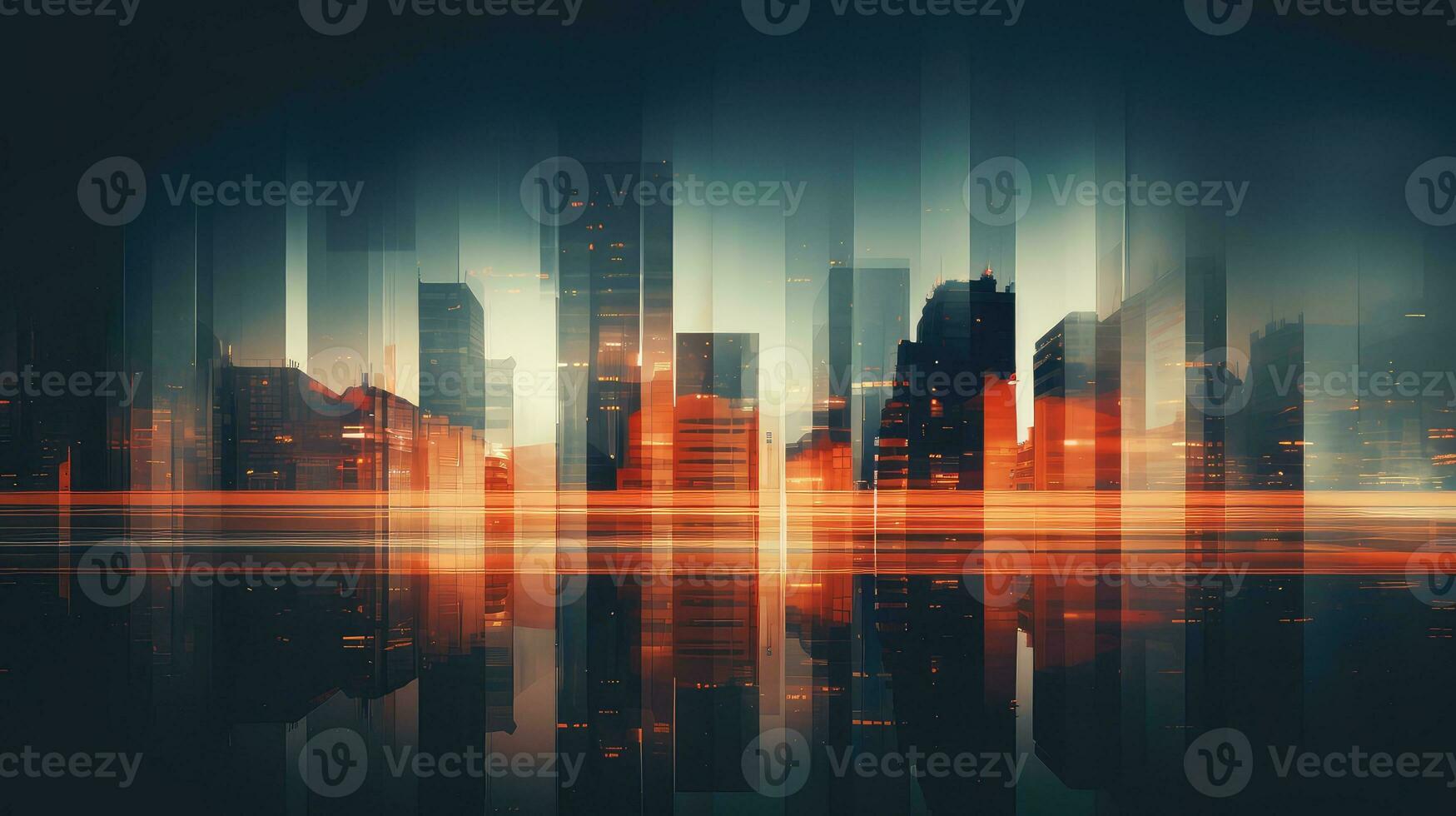 abstract blurry building city background ai generated photo