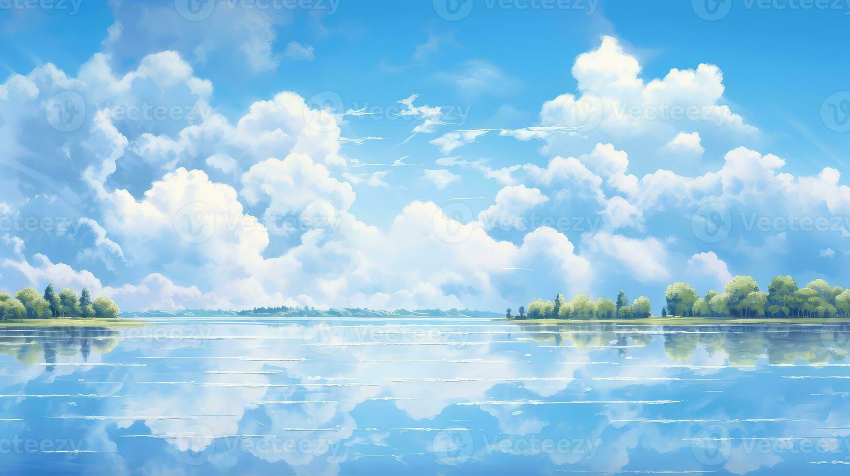 sky peaceful cloud sunny landscape ai generated photo