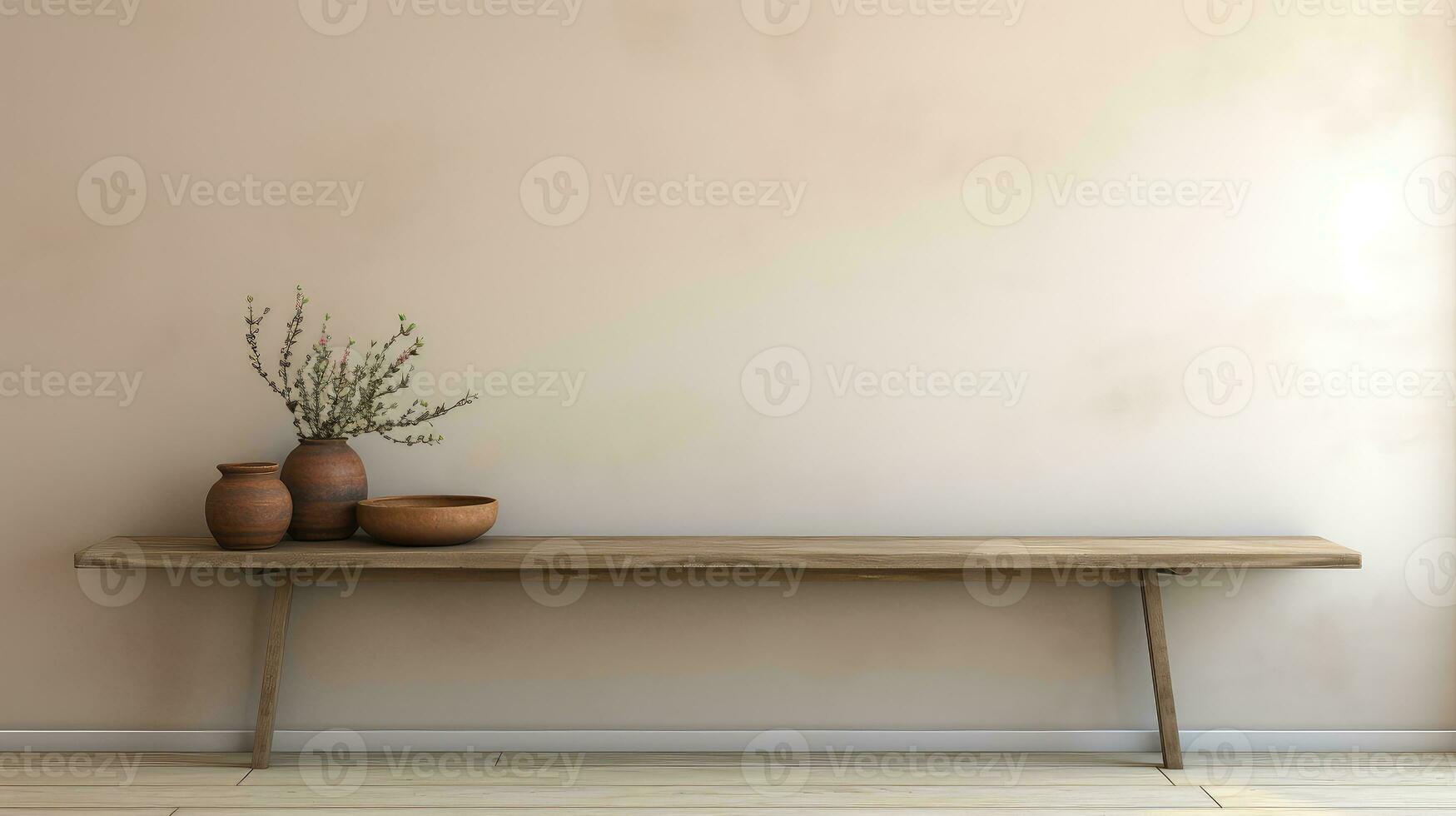 space empty wall table background ai generated photo