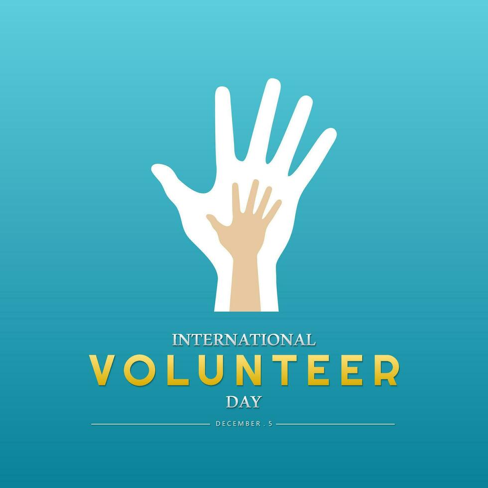 International Volunteer day is observed every year on December 5. greeting card social media post vector