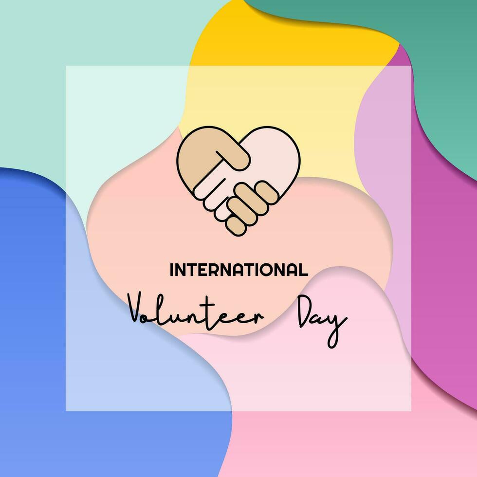 International Volunteer day is observed every year on December 5. greeting card social media post vector