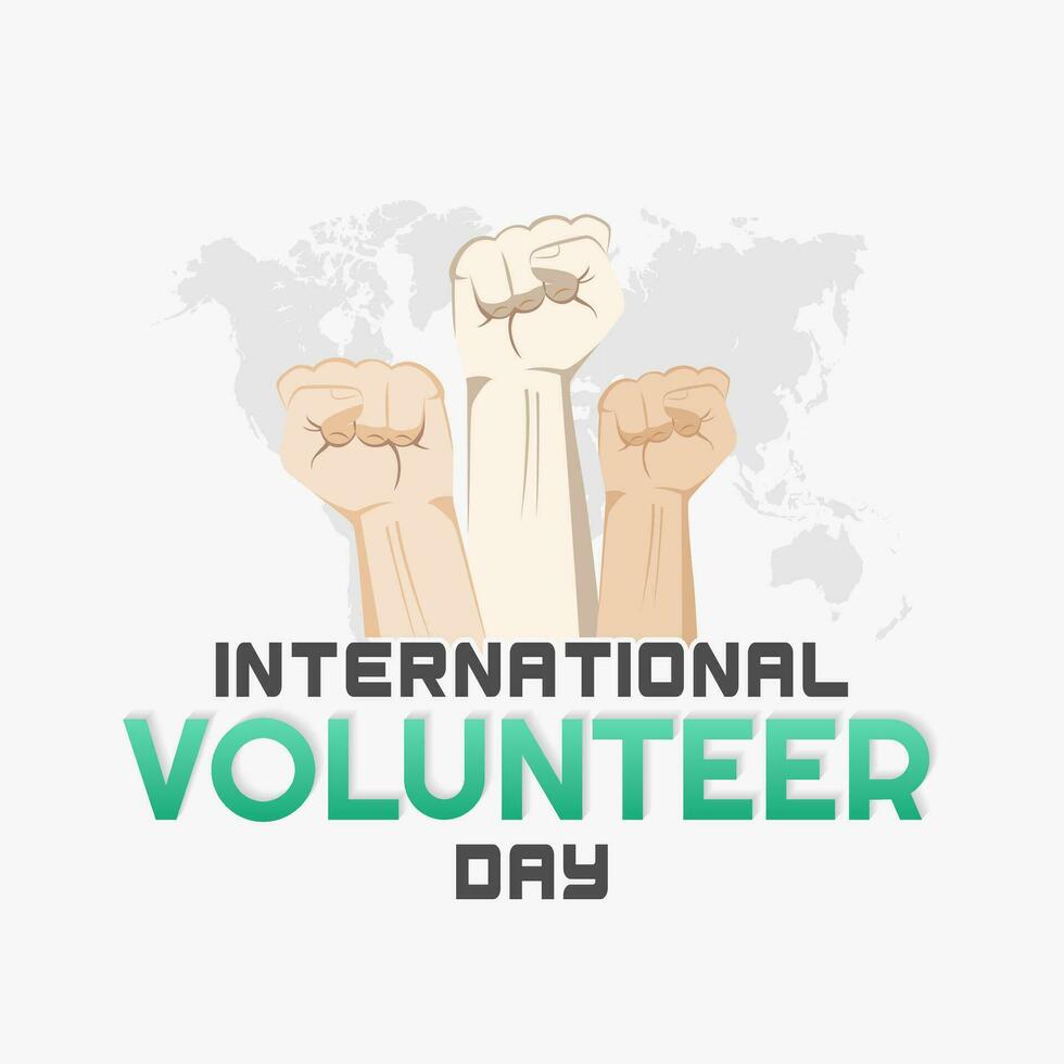 internacional voluntario día es observado cada año en diciembre 5. saludo tarjeta social medios de comunicación enviar vector