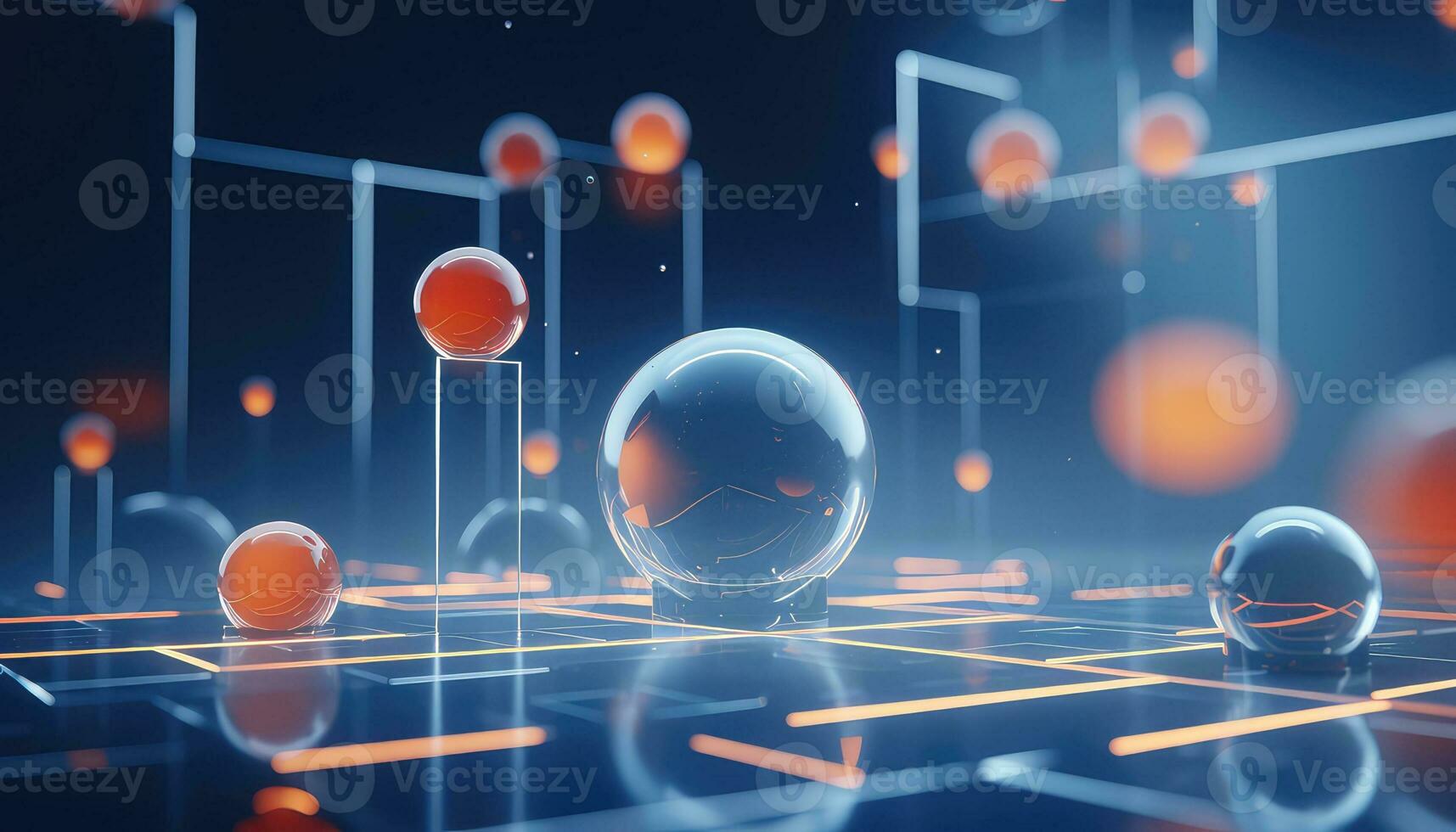 Blurred Lens Futuristic 3D Rendering Minimalist Background AI generated photo