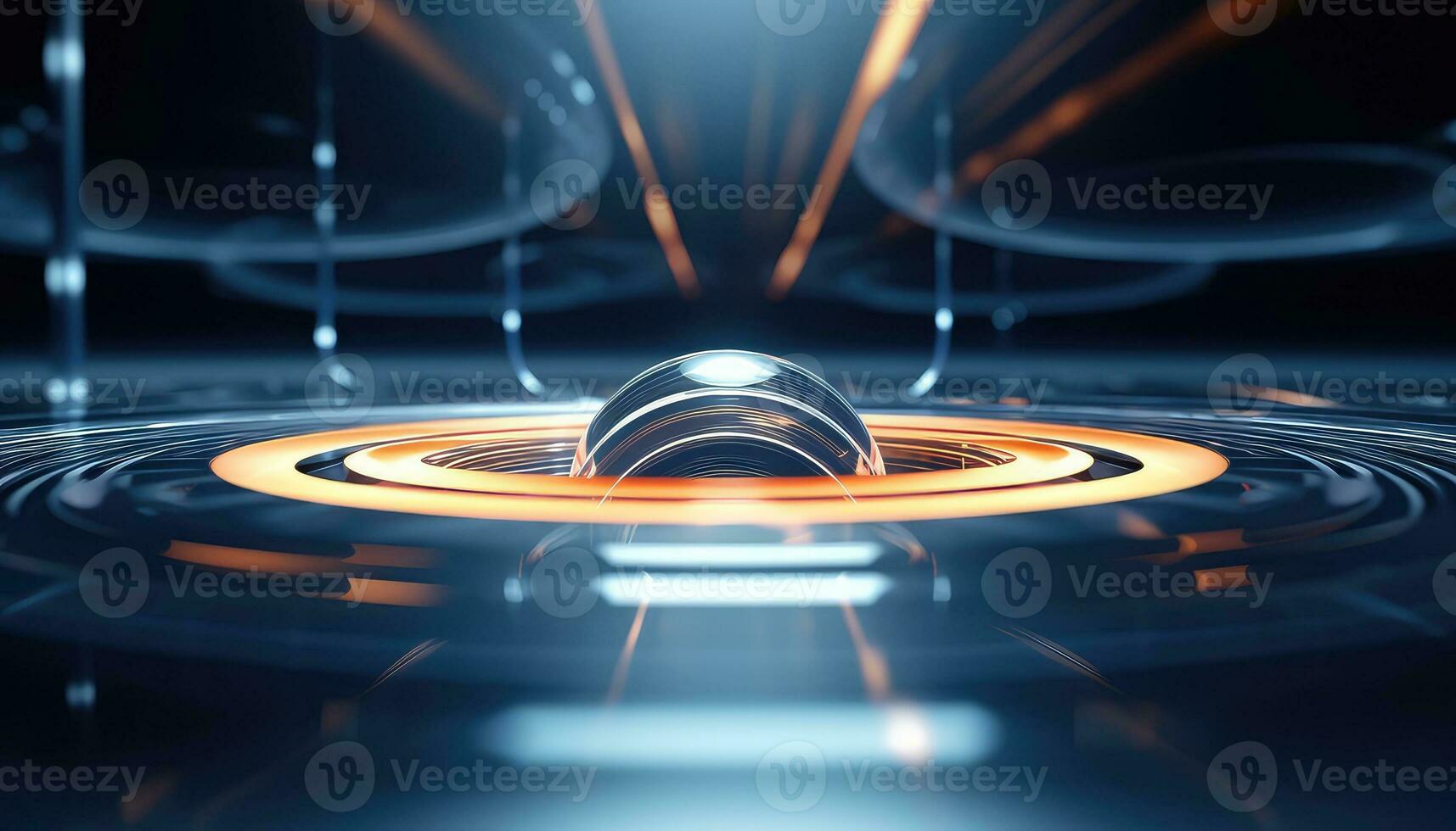 Blurred Lens Futuristic 3D Rendering Minimalist Background AI generated photo