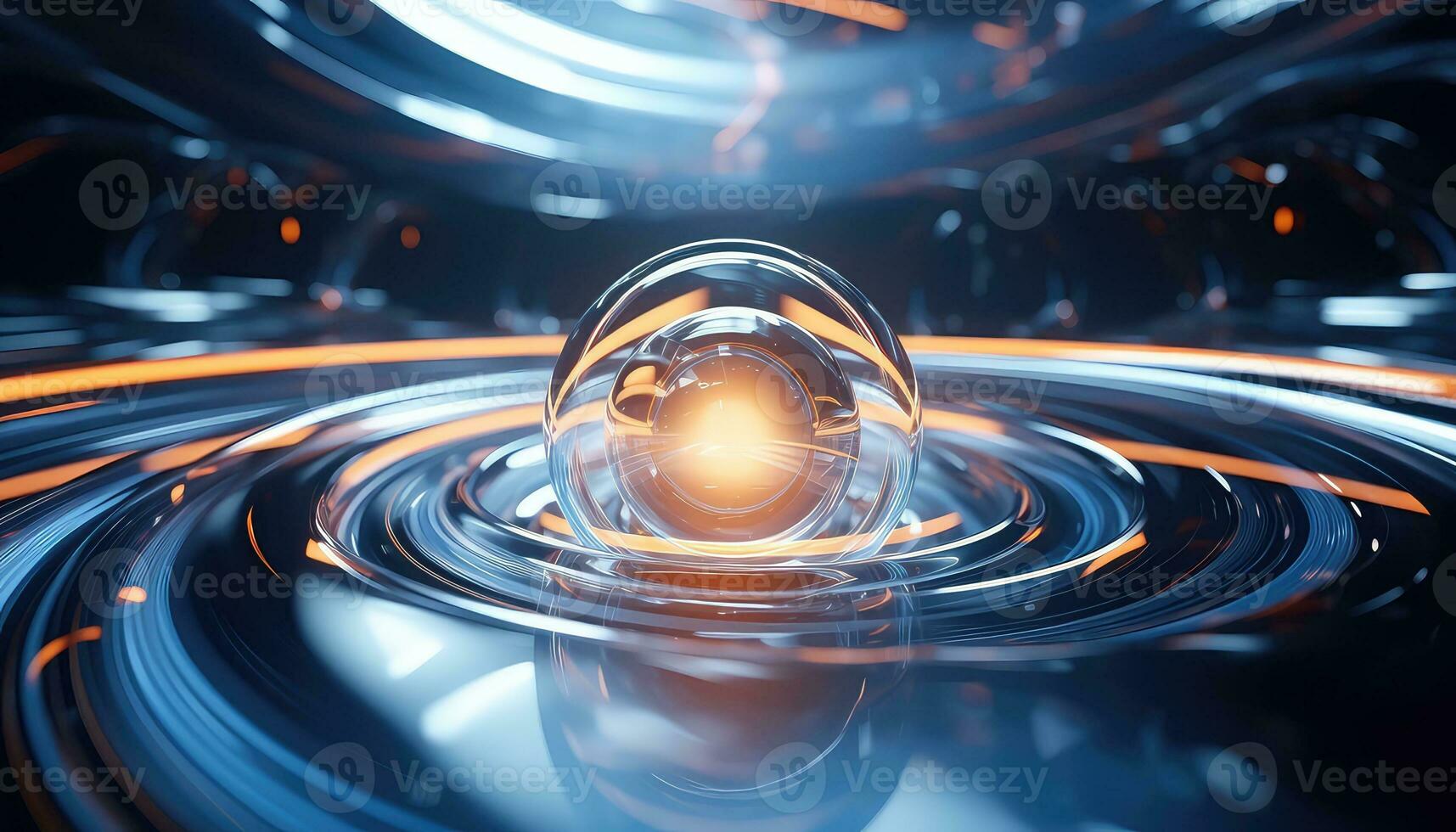 Blurred Lens Futuristic 3D Rendering Minimalist Background AI generated photo