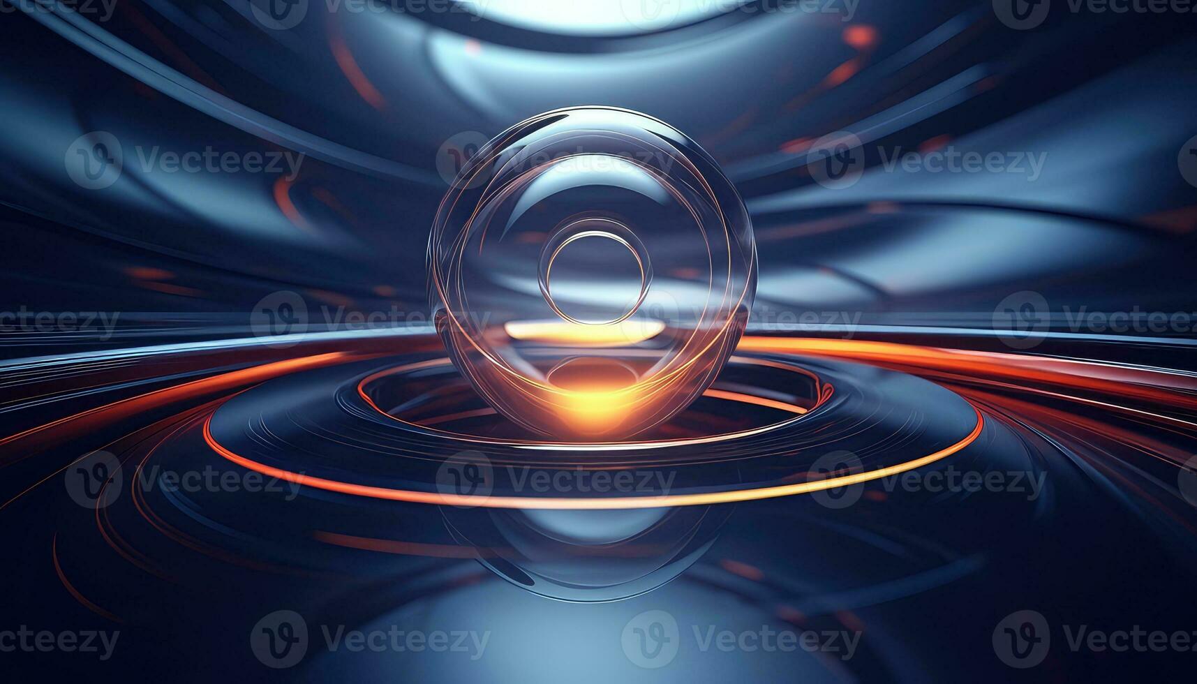 Blurred Lens Futuristic 3D Rendering Minimalist Background AI generated photo