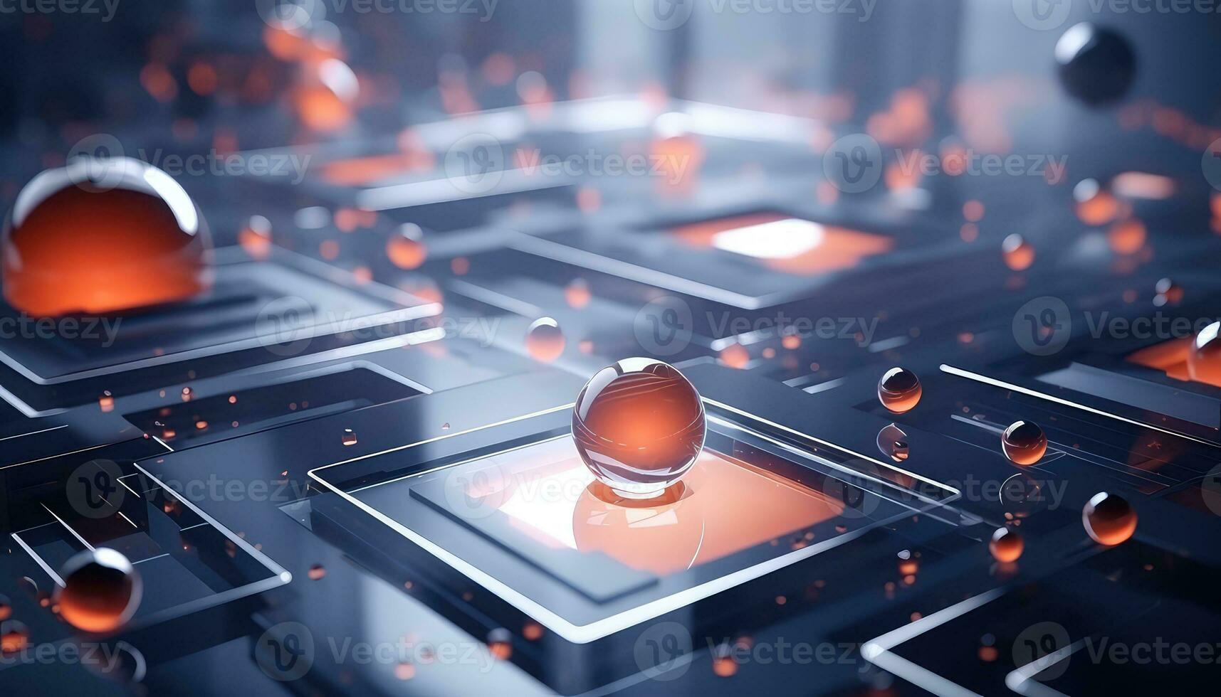 Blurred Lens Futuristic 3D Rendering Minimalist Background AI generated photo