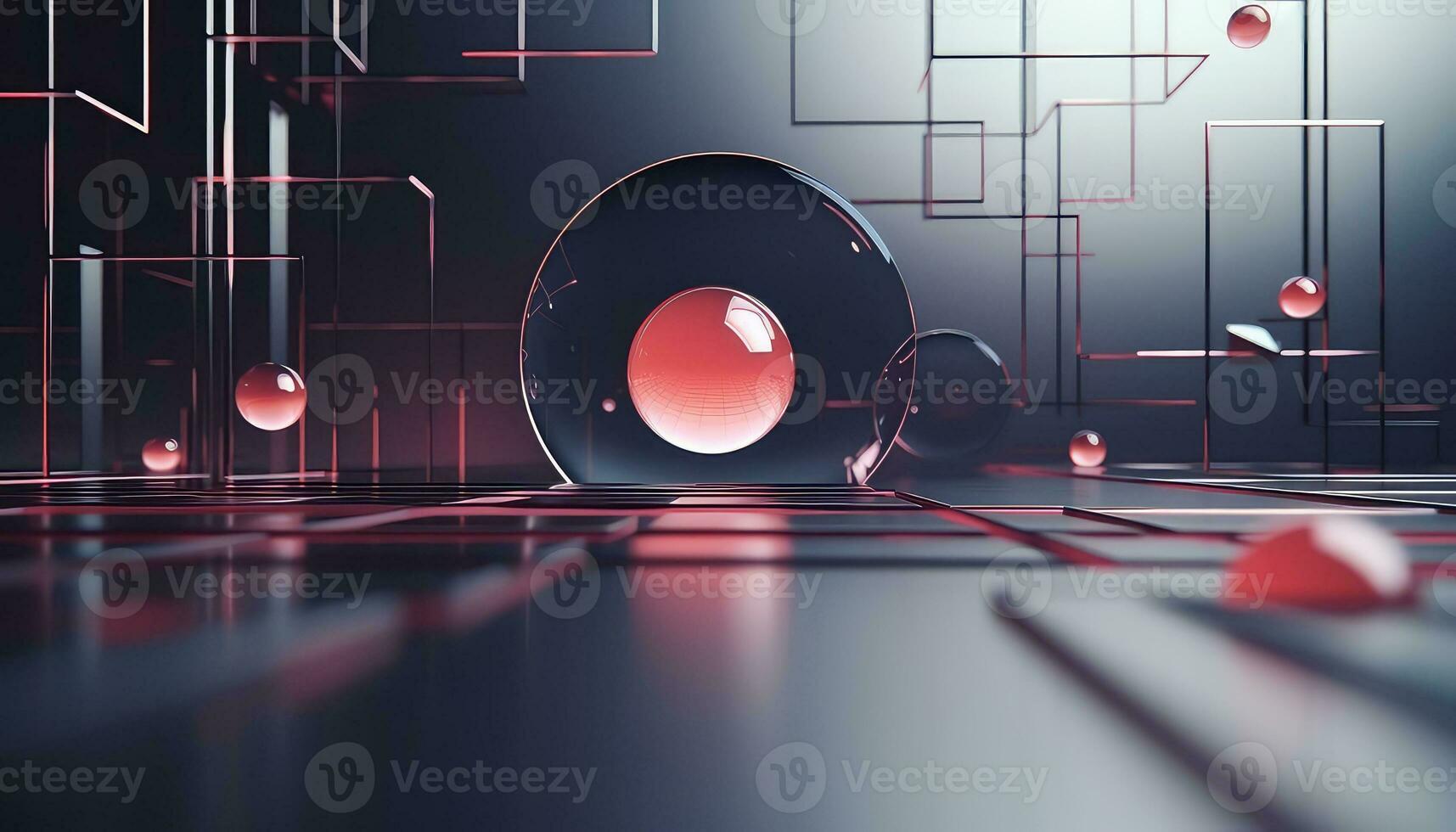 Blurred Lens Futuristic 3D Rendering Minimalist Background AI generated photo