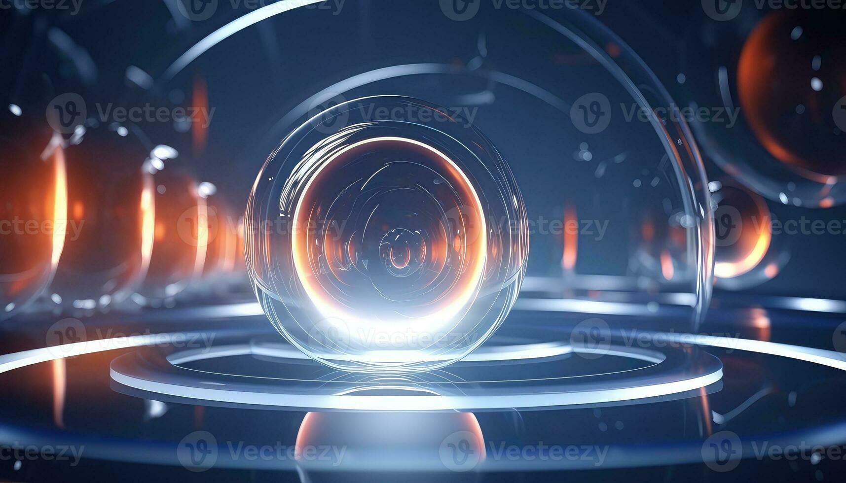 Blurred Lens Futuristic 3D Rendering Minimalist Background AI generated photo