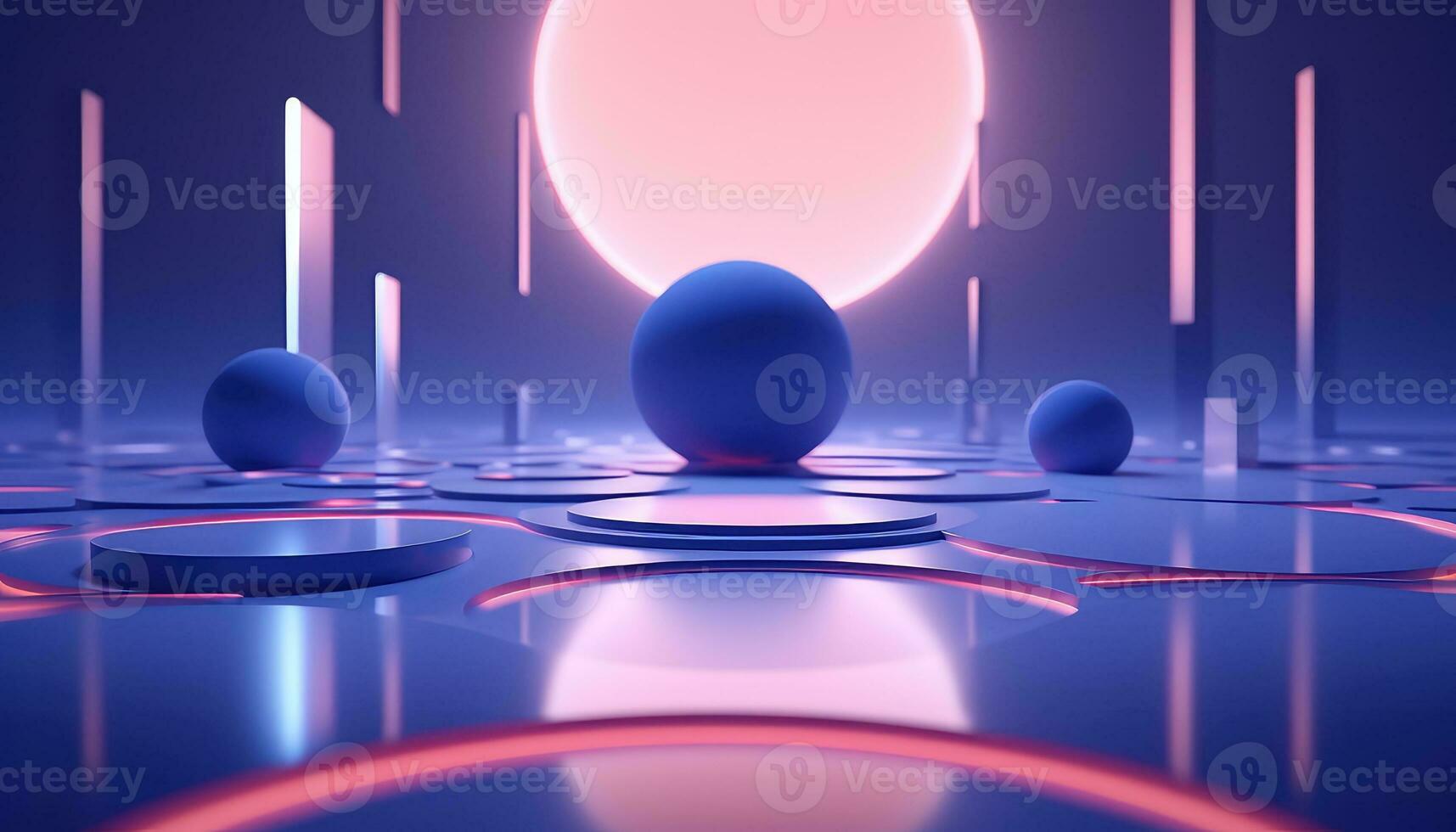 Blurred Lens Futuristic 3D Rendering Minimalist Background AI generated photo