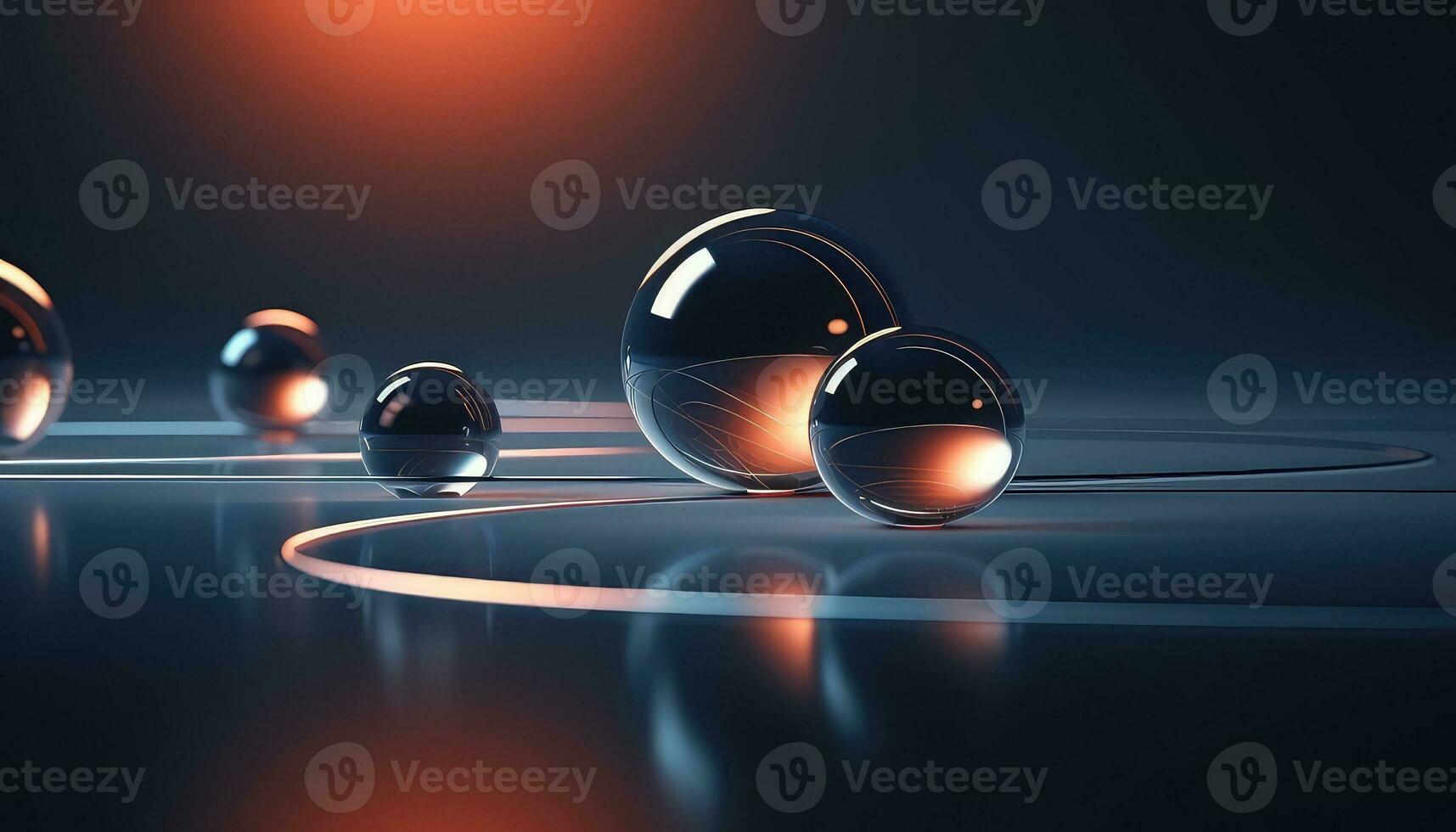 Blurred Lens Futuristic 3D Rendering Minimalist Background AI generated photo