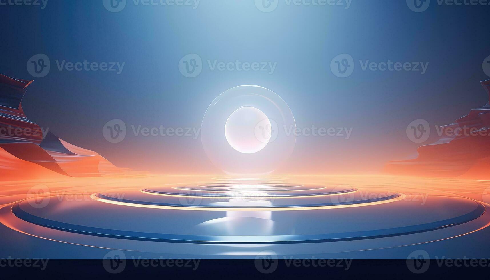 Blurred Lens Futuristic 3D Rendering Minimalist Background AI generated photo