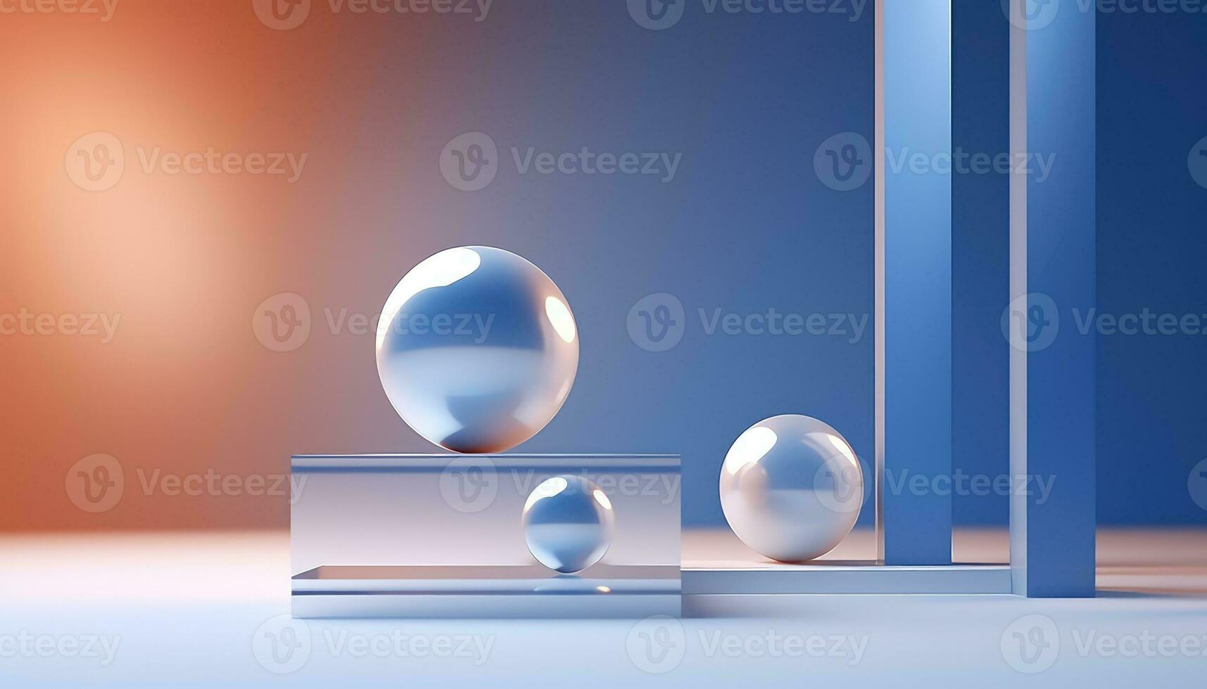 Blurred Lens Futuristic 3D Rendering Minimalist Background AI generated photo