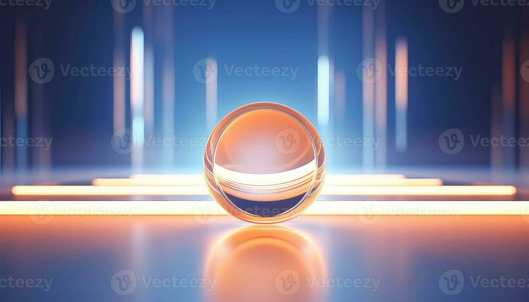 Blurred Lens Futuristic 3D Rendering Minimalist Background AI generated photo