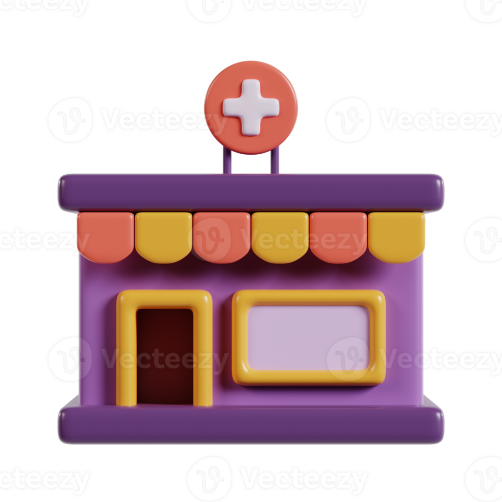 3d illustration of pharmacy rendering icon png