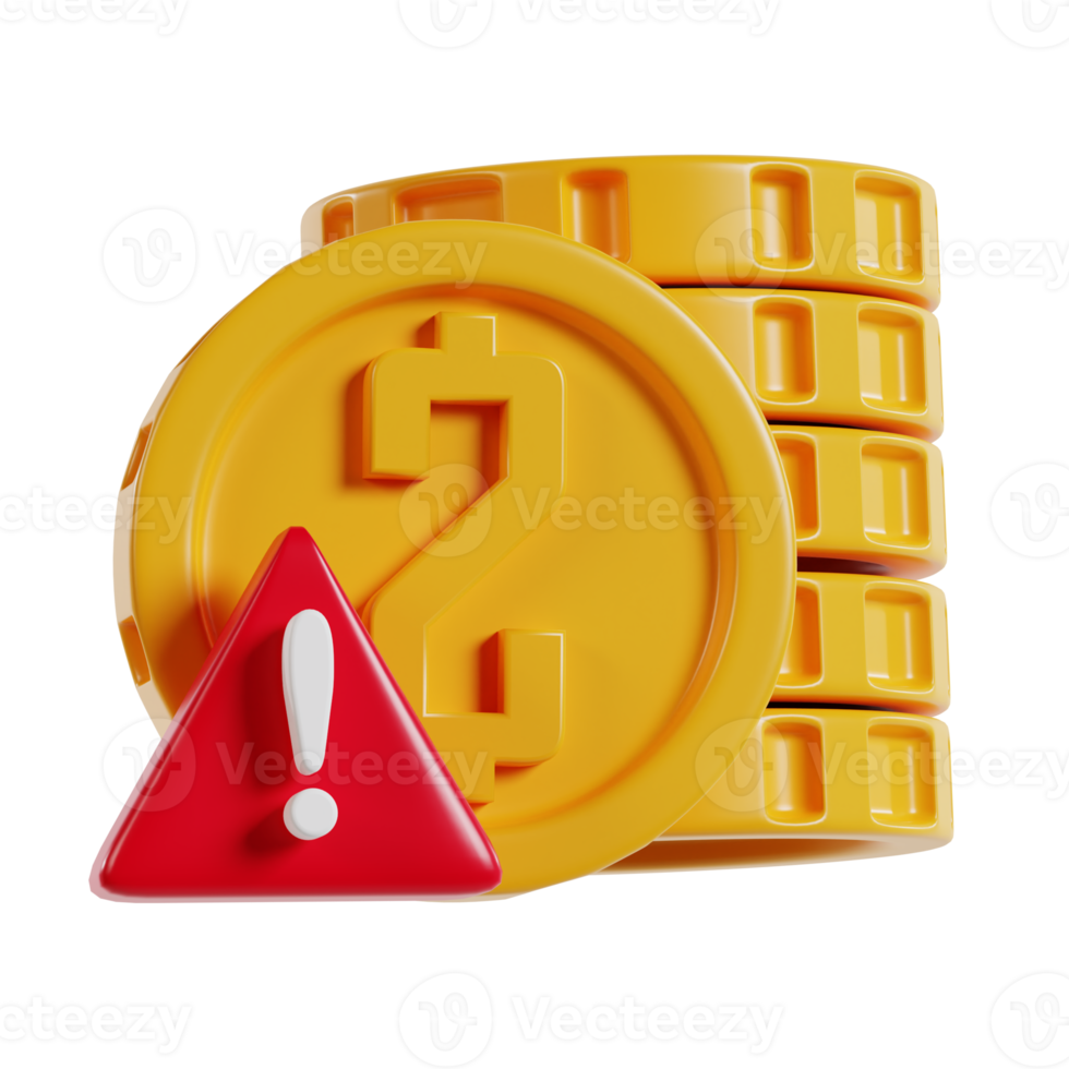 3d illustration of money problem icons png