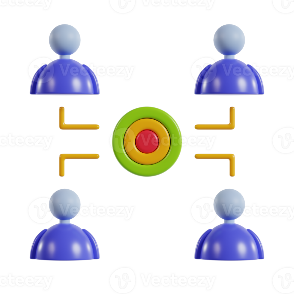 3d illustration of teamwork icons png