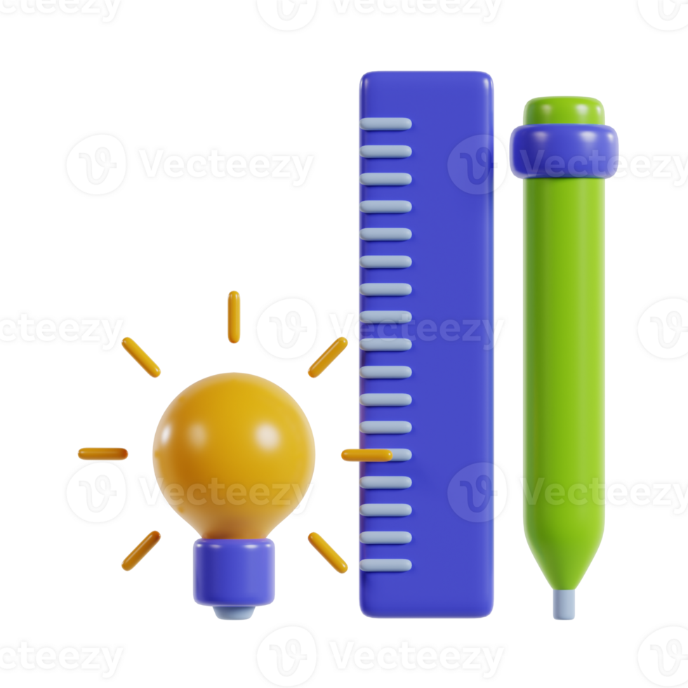 3d illustration of creative icons png