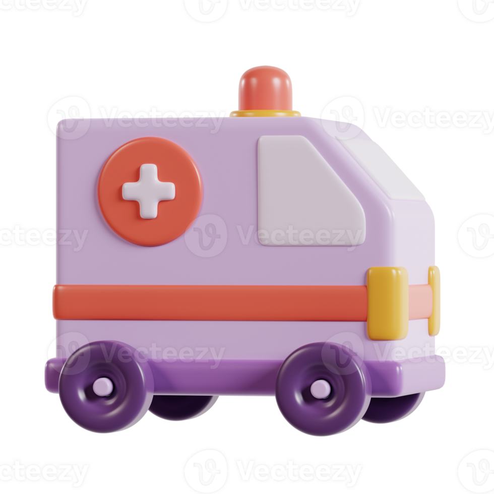 3d illustration de ambulance voiture icône le rendu png