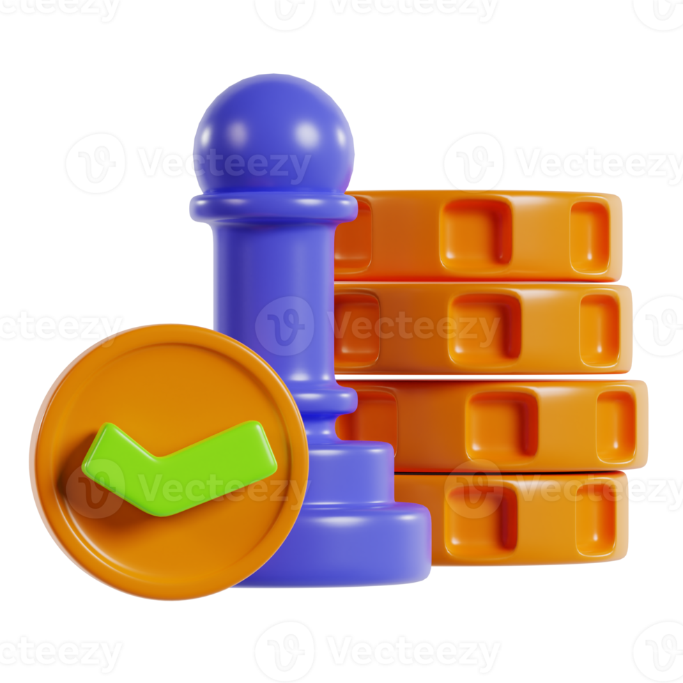3d illustration of right management strategy icons png
