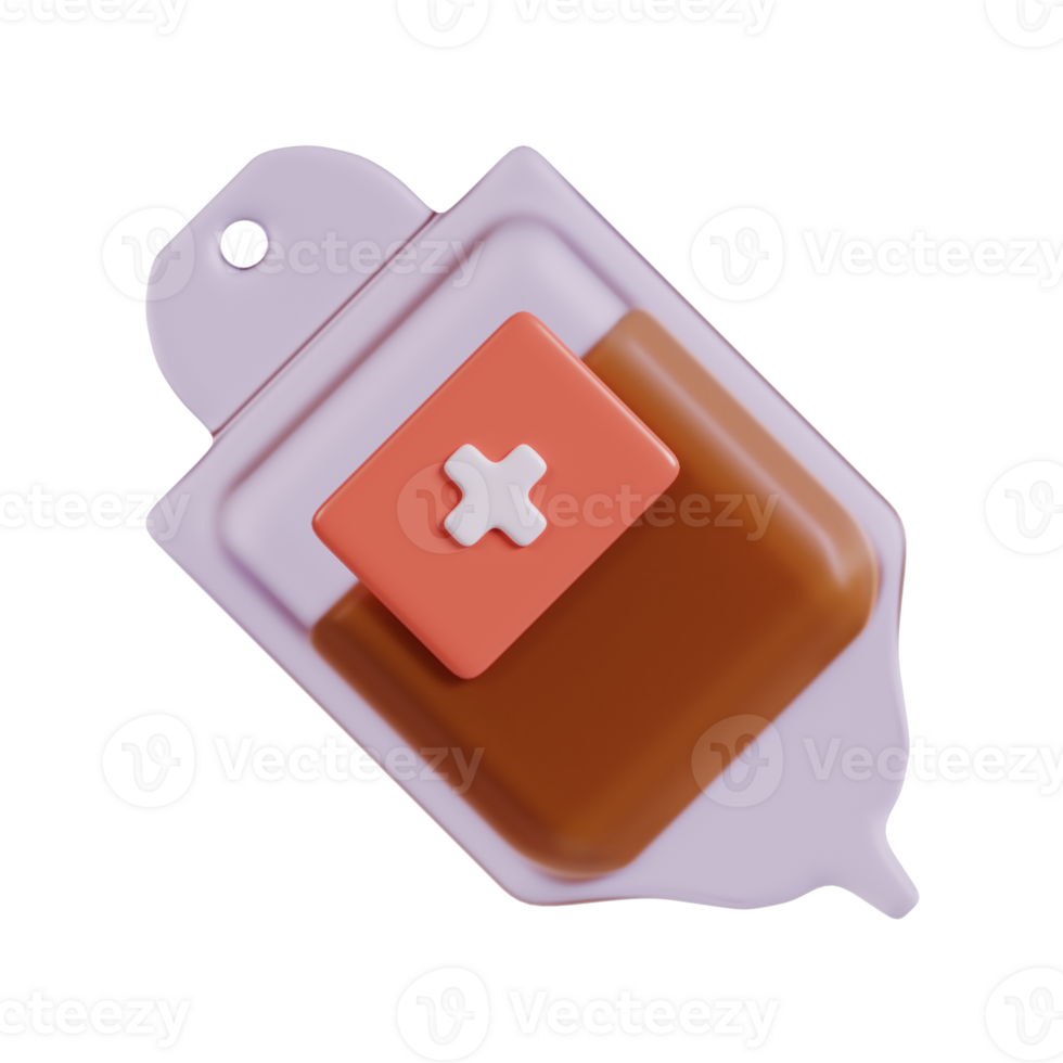 3d illustration of blood bag rendering icon 33352929 PNG