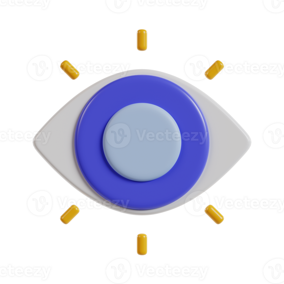 3d illustration of vision icons png