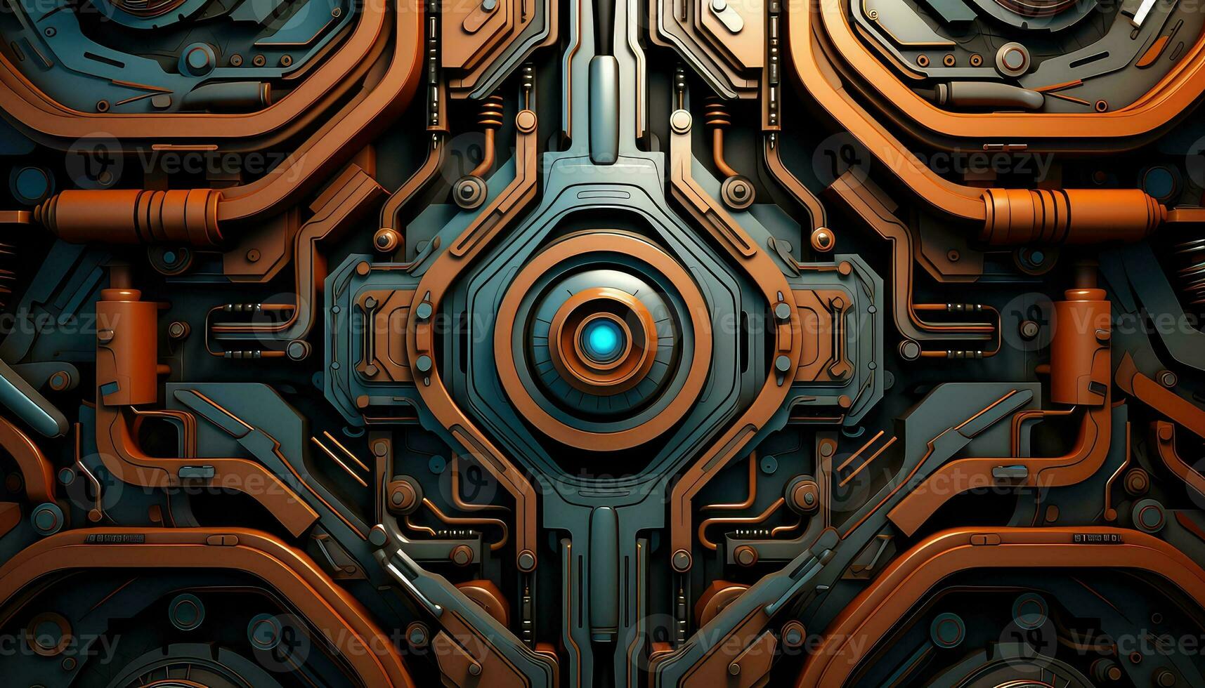 Abstract Wallpaper with Robotic Edge 3D Design Elements AI generated photo