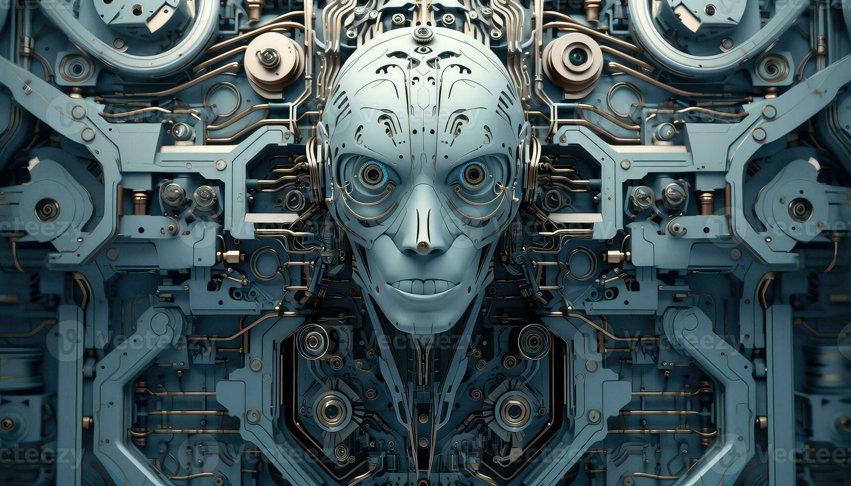 Abstract Wallpaper with Robotic Edge 3D Design Elements AI generated photo