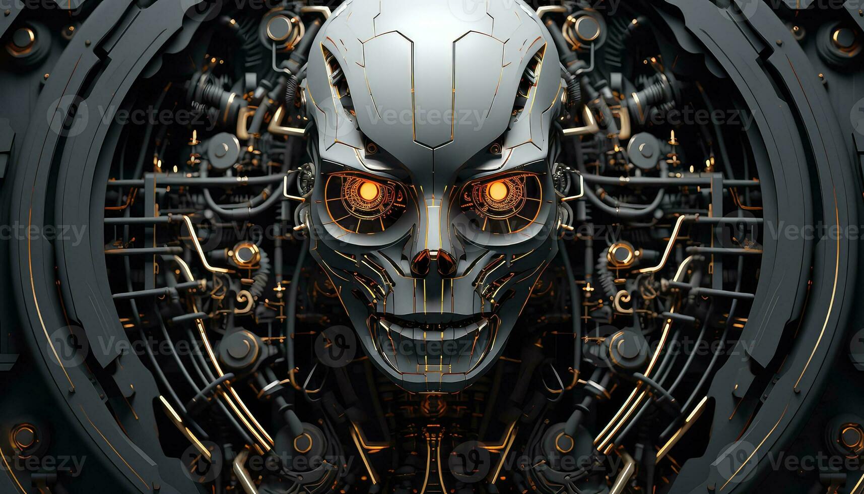 Abstract Wallpaper with Robotic Edge 3D Design Elements AI generated photo