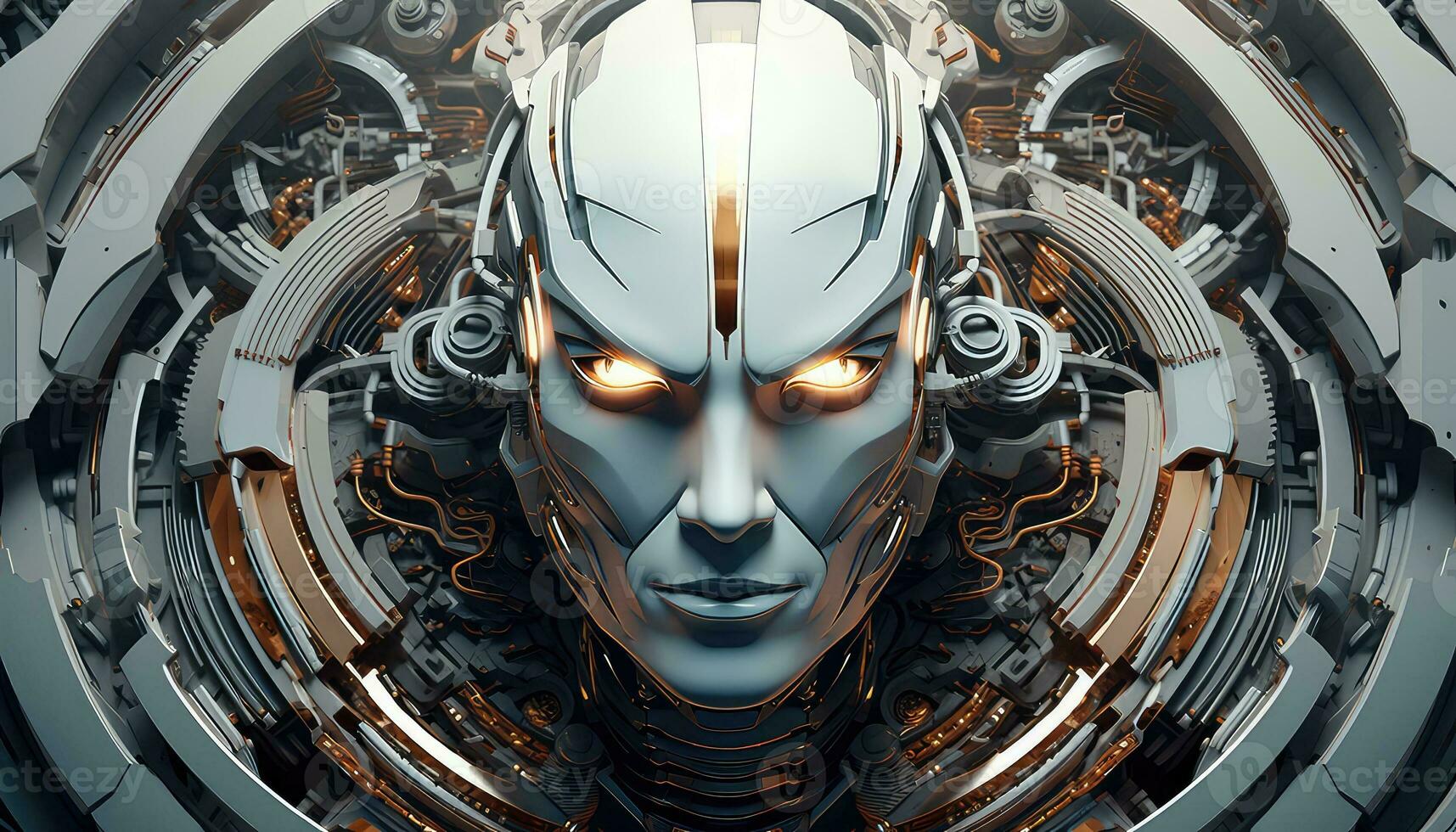 Abstract Wallpaper with Robotic Edge 3D Design Elements AI generated photo