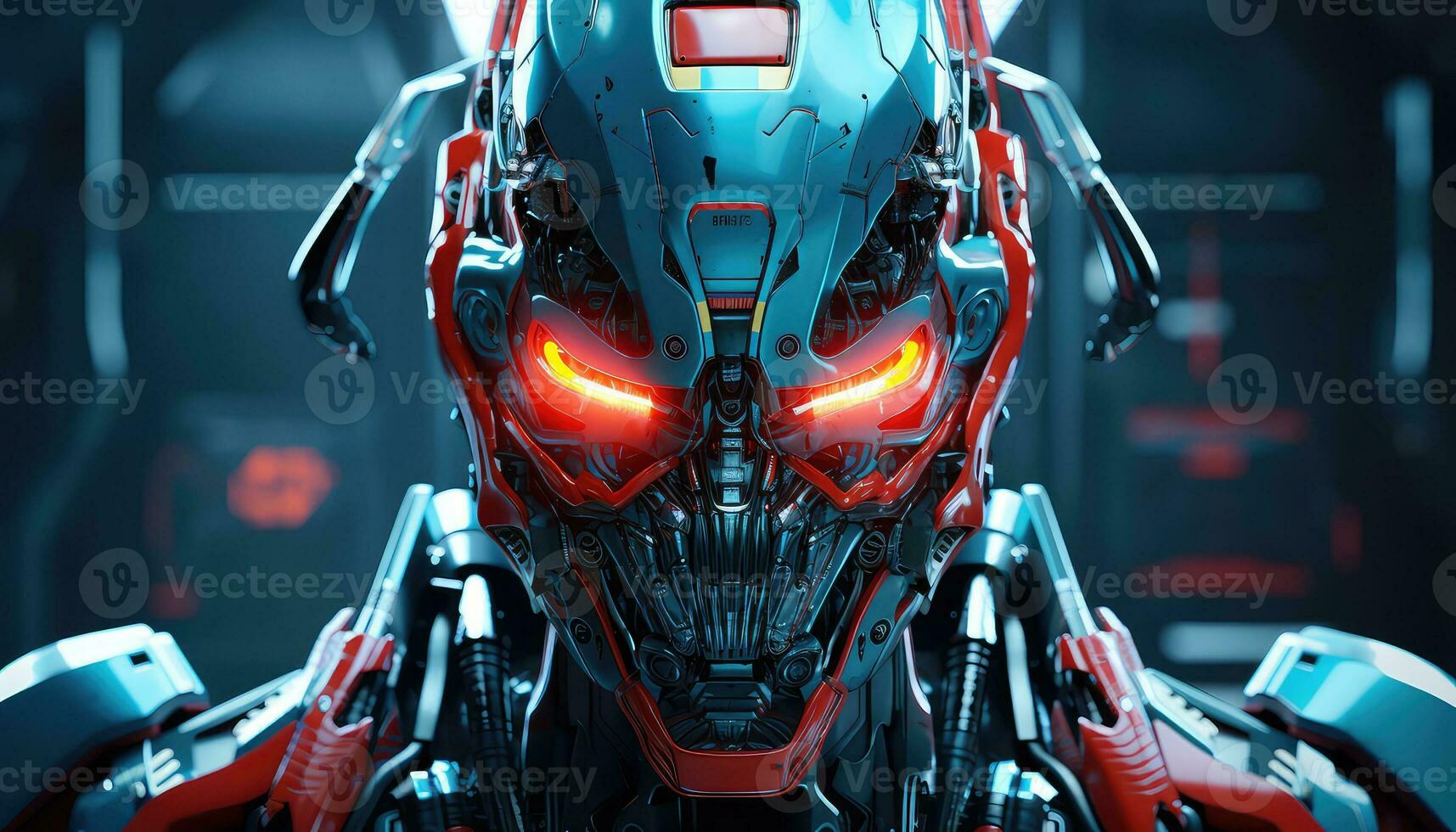 Abstract Wallpaper with Robotic Edge 3D Design Elements AI generated photo