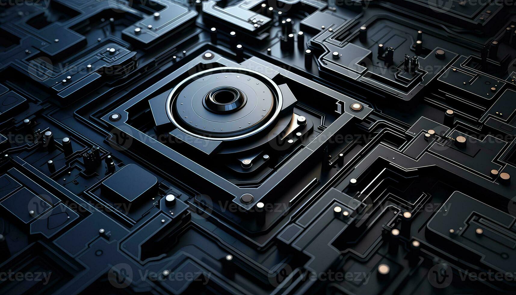 Abstract Wallpaper with Robotic Edge 3D Design Elements AI generated photo