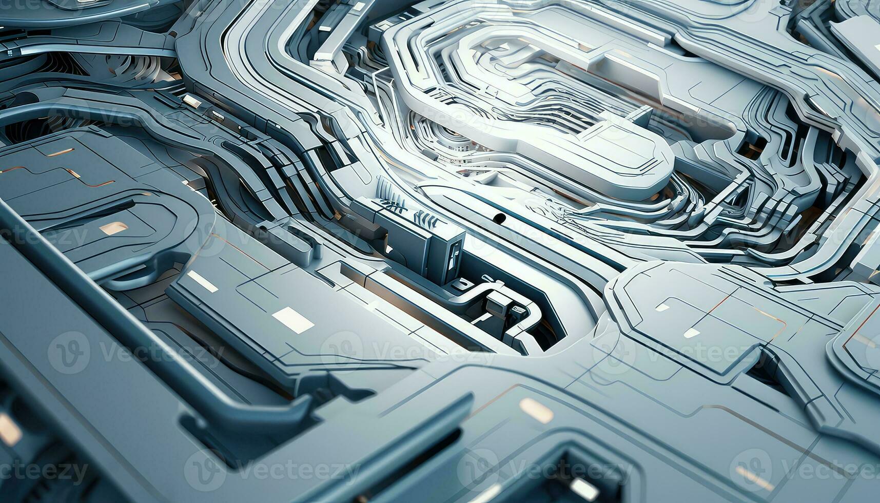 Abstract Wallpaper with Robotic Edge 3D Design Elements AI generated photo