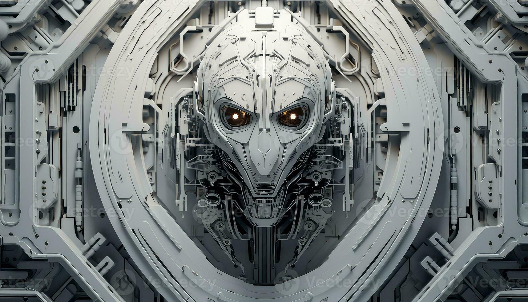 Abstract Wallpaper with Robotic Edge 3D Design Elements AI generated photo
