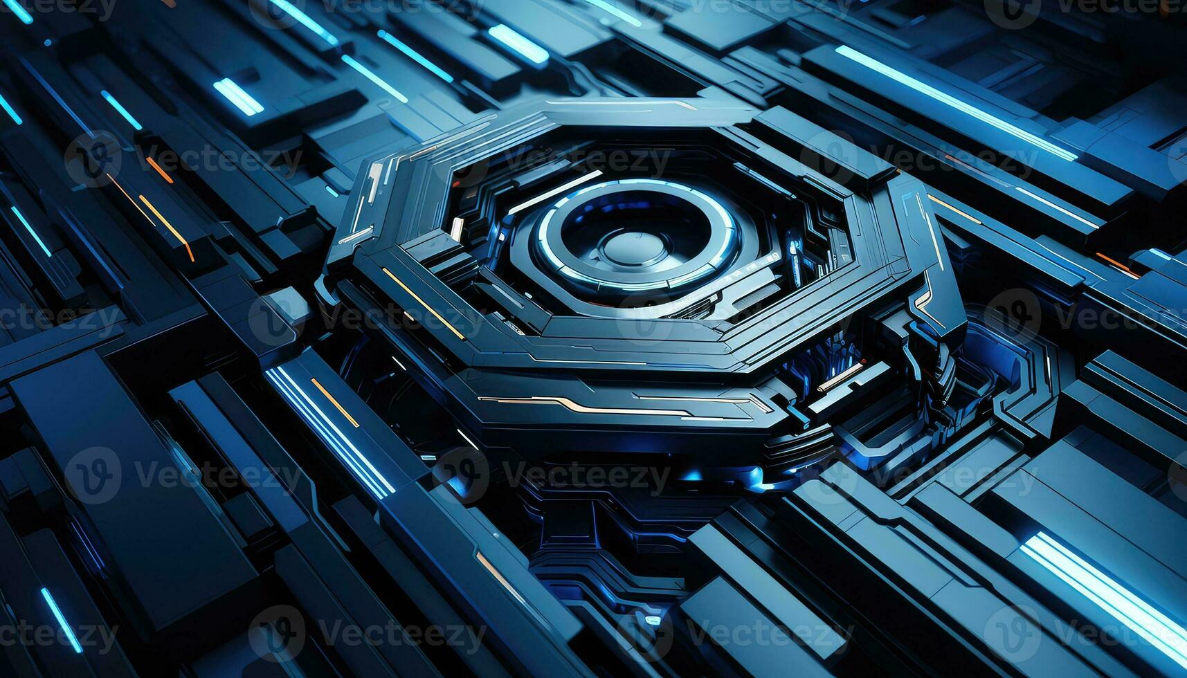 Abstract Wallpaper with Robotic Edge 3D Design Elements AI generated photo