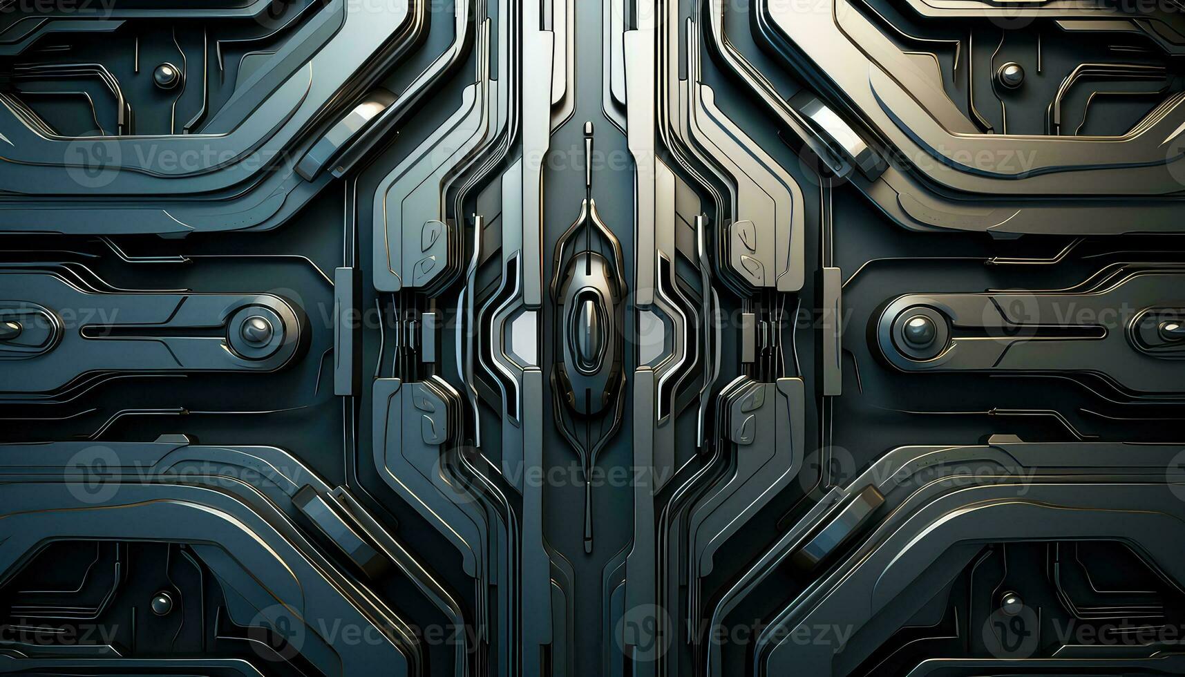 Abstract Wallpaper with Robotic Edge 3D Design Elements AI generated photo