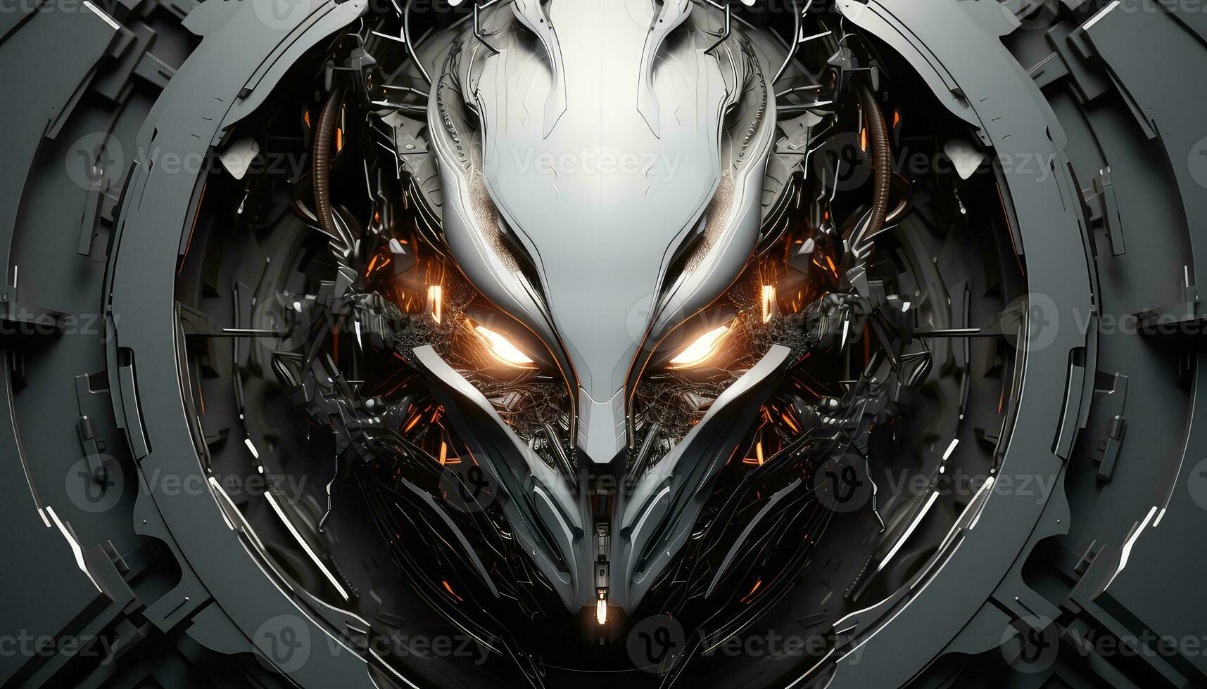 Abstract Wallpaper with Robotic Edge 3D Design Elements AI generated photo