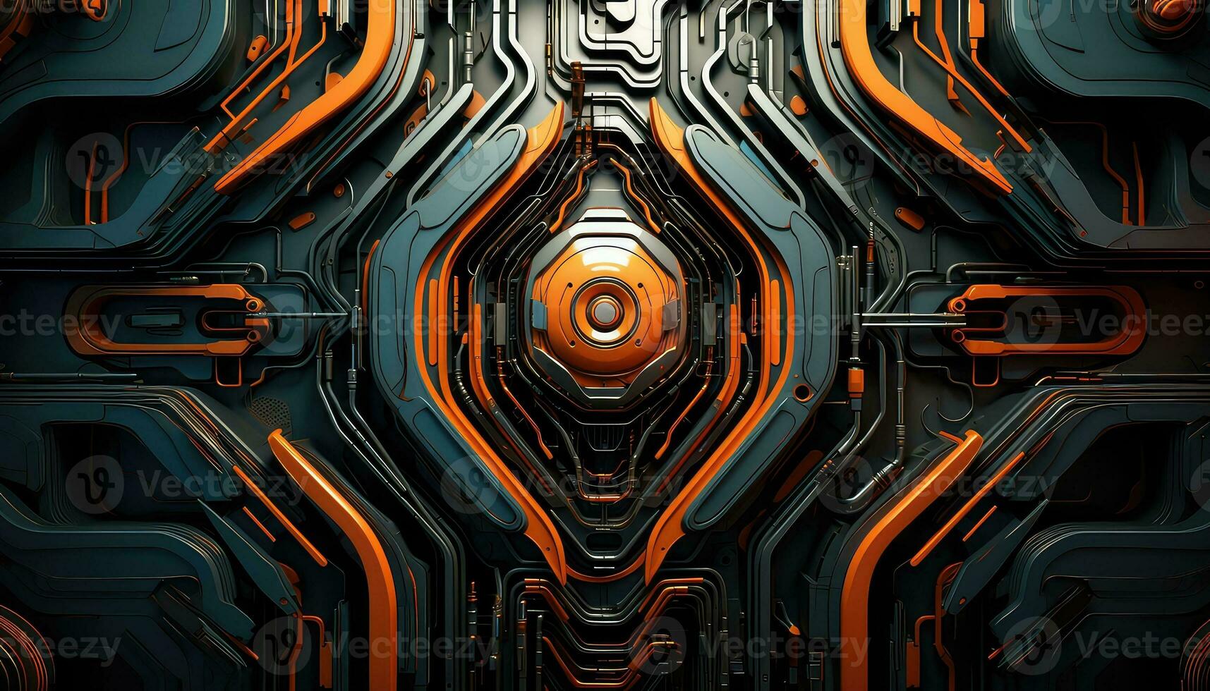 Abstract Wallpaper with Robotic Edge 3D Design Elements AI generated photo