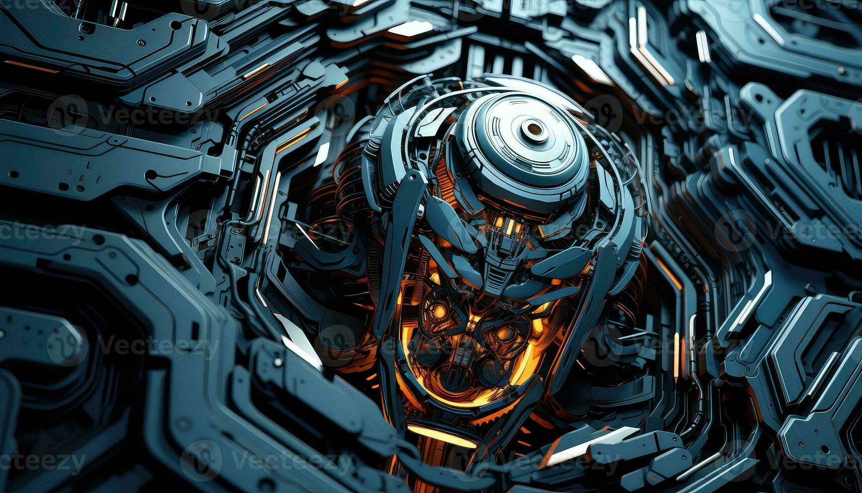 Abstract Wallpaper with Robotic Edge 3D Design Elements AI generated photo
