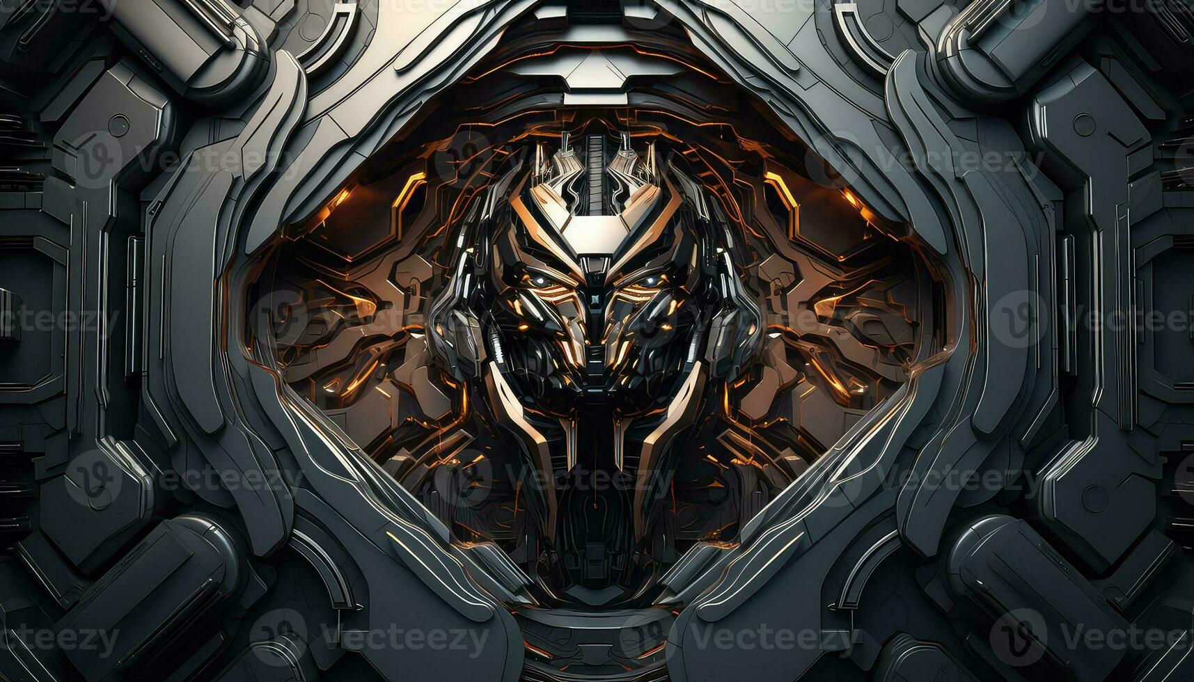 Abstract Wallpaper with Robotic Edge 3D Design Elements AI generated photo