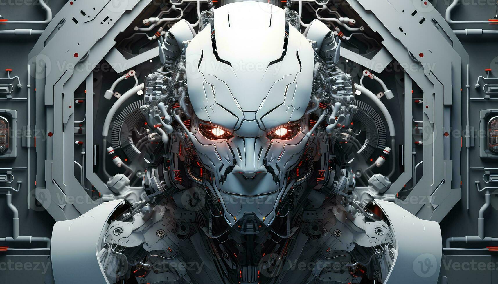 Abstract Wallpaper with Robotic Edge 3D Design Elements AI generated photo