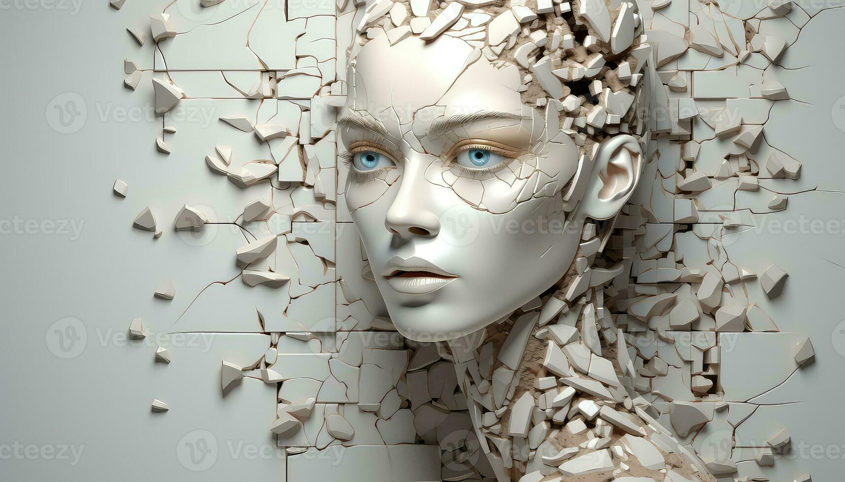 Abstract Wallpaper with Robotic Edge 3D Design Elements AI generated photo