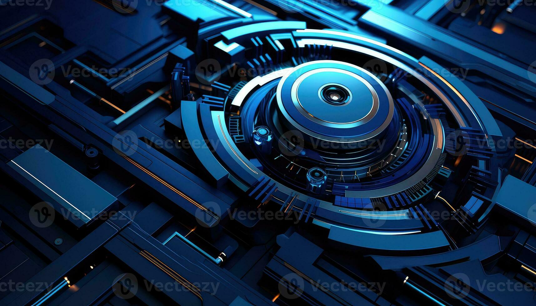 Abstract Wallpaper with Robotic Edge 3D Design Elements AI generated photo