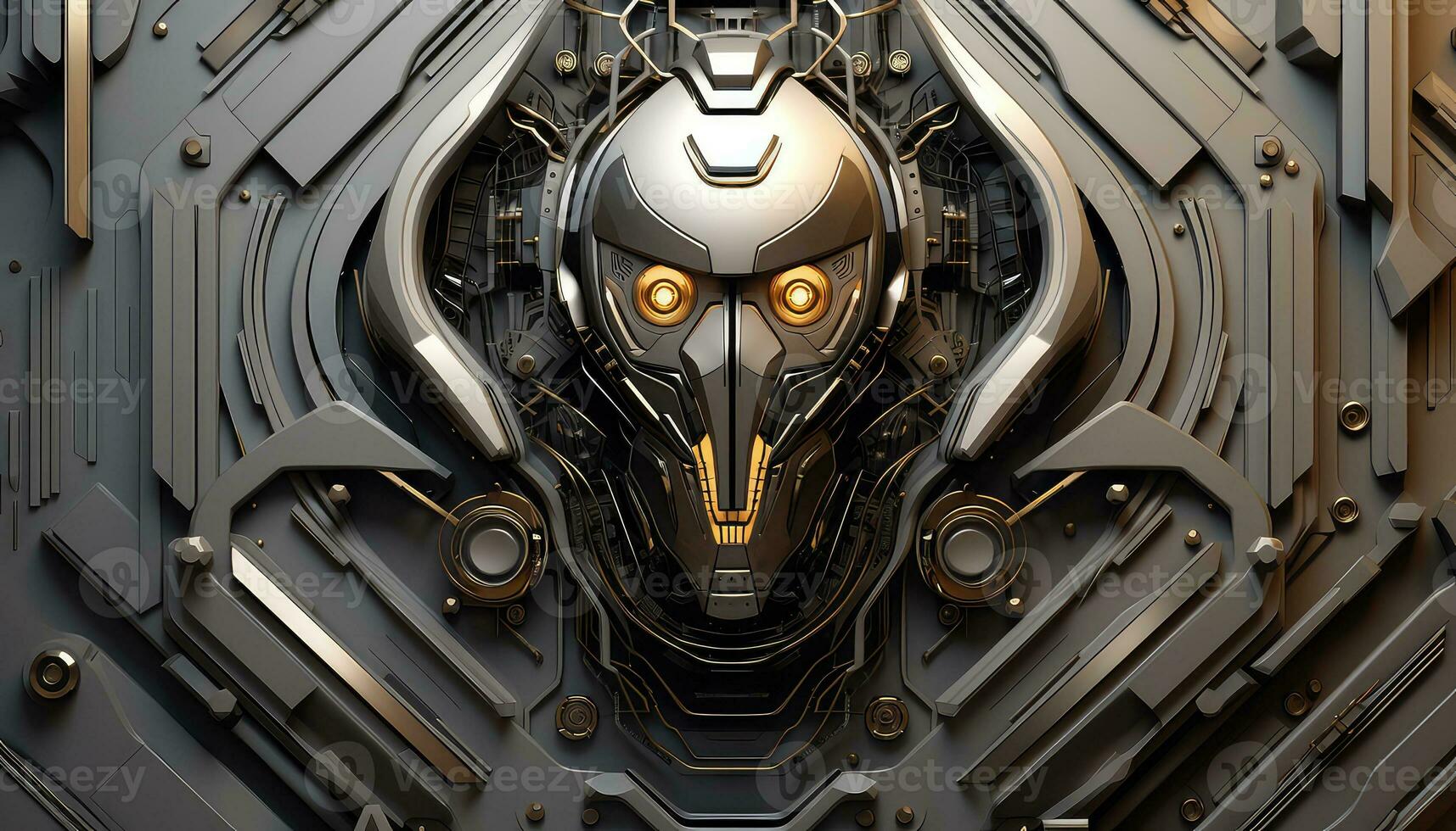 Abstract Wallpaper with Robotic Edge 3D Design Elements AI generated photo